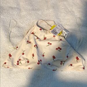 Forever 21 Cherry Print Bikini Top - Cream